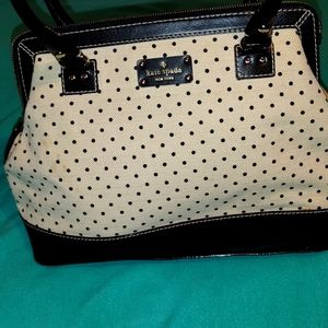 Black and cream hand bag